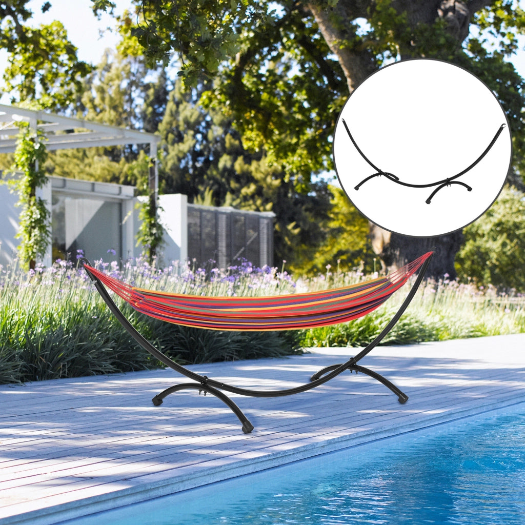 Supporto per Amaca da Giardino ¨C Xylo ¨C Acciaio Nero 300x90x100cm