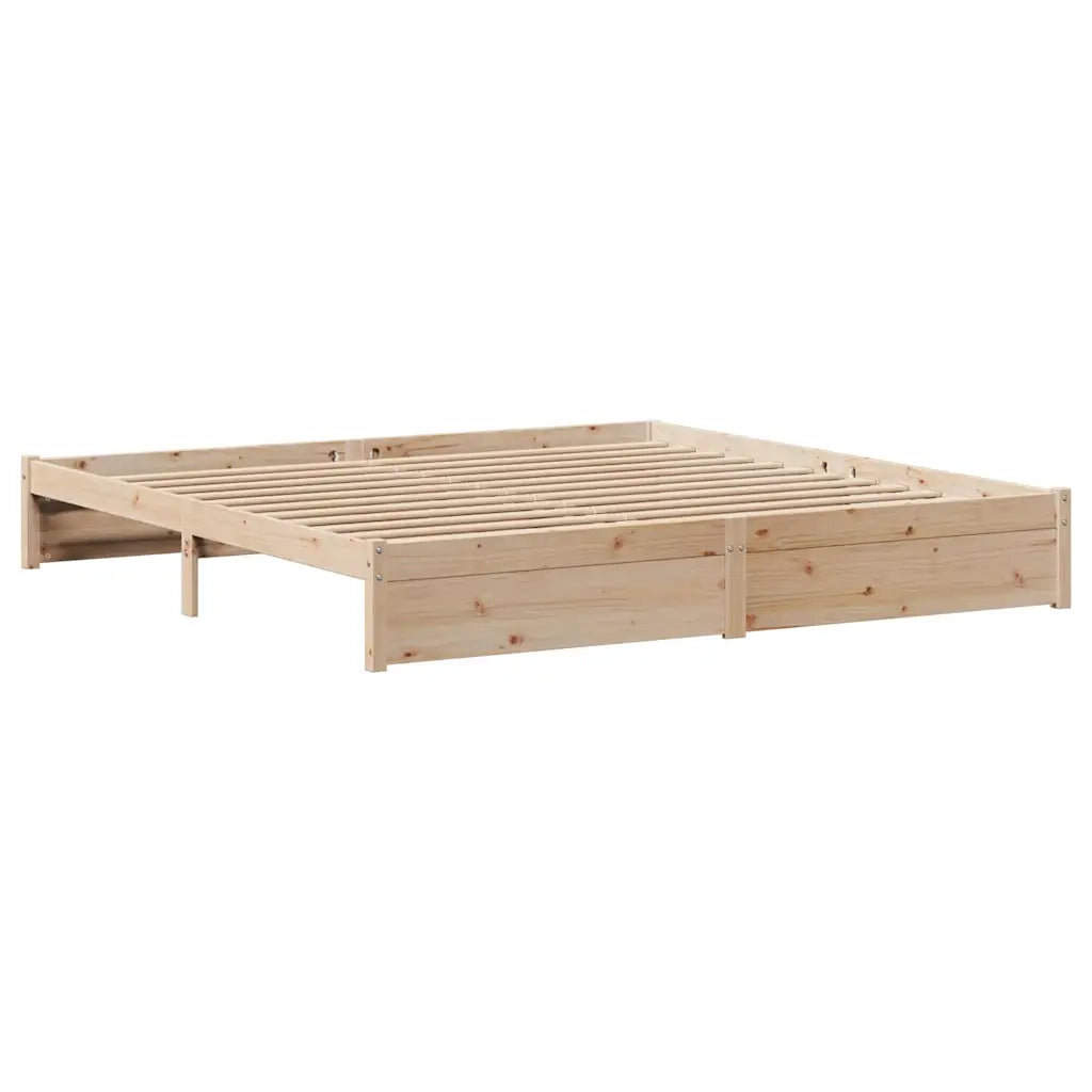 Letto senza Materasso 200x200 cm in Legno Massello di Pino