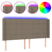 Testiera | Testata a LED Tortora 183x16x118/128 cm in Tessuto
