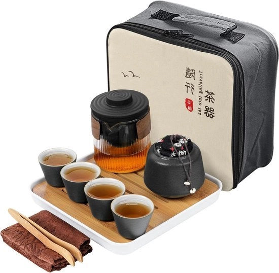 Servizio da Tè Tradizionale Cinese per Adulti - Set di Tazze da Tè con Teiera in Ceramica - Stile Kung Fu