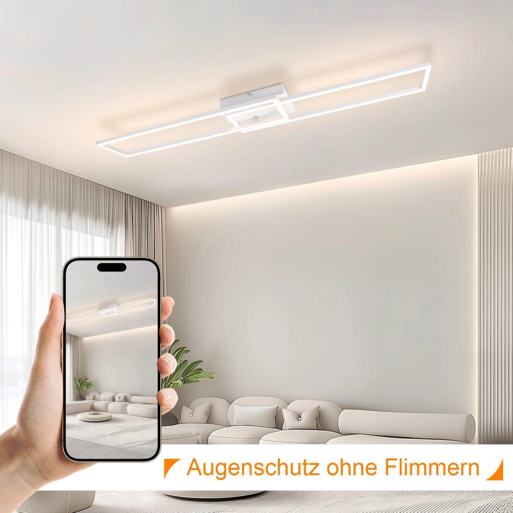 ZMH Lampada da soffitto plafoniera LED moderna 2 Frame 32W 3000K per soggiorno camera letto