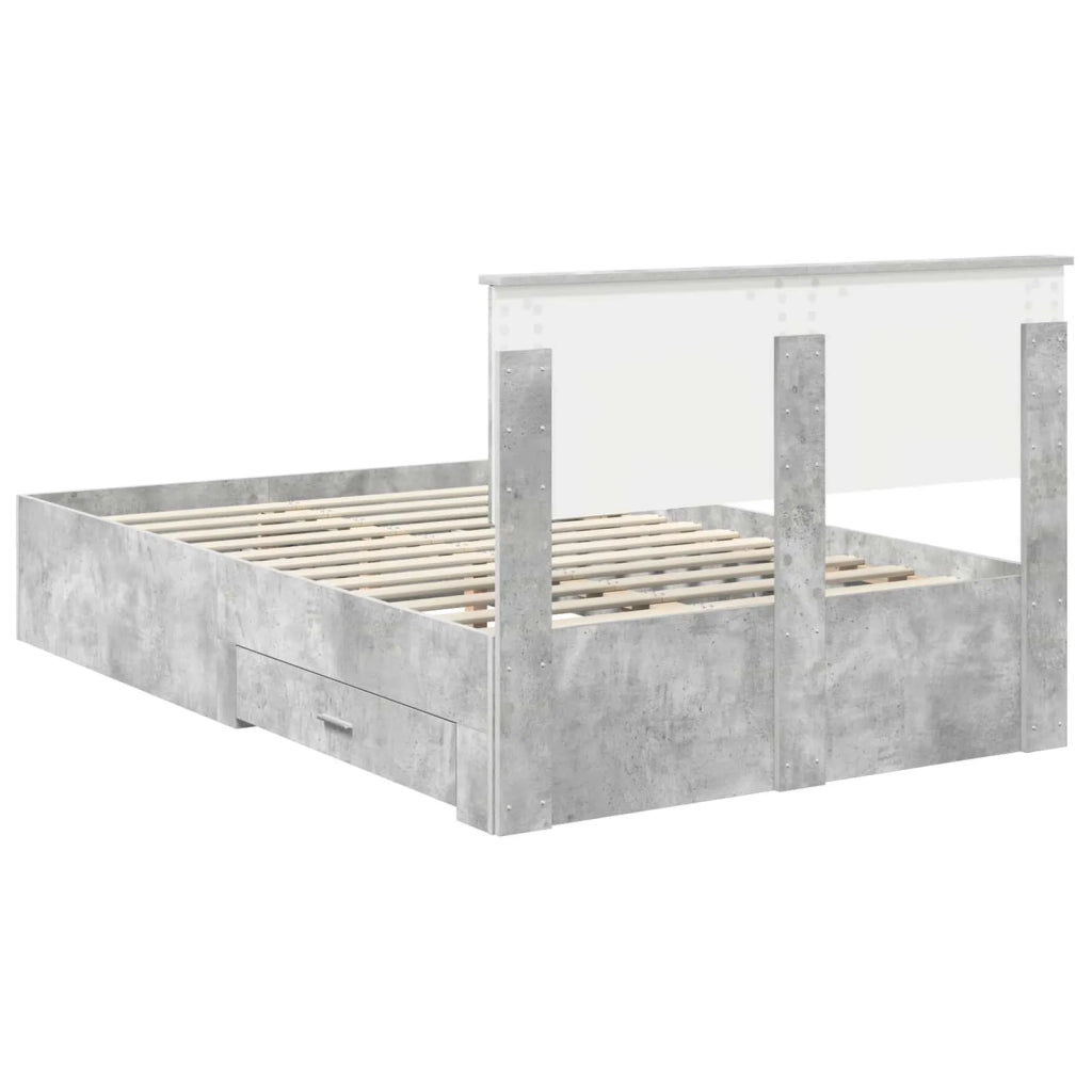 Struttura del letto con testiera Grigio cemento 135 x 190 cm 3408275