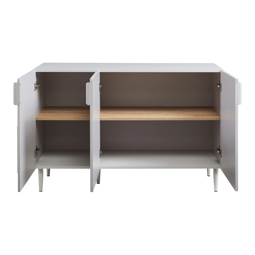 Credenza Bassa Starvili con 3 Ante Madia Moderna 75x115x38 cm Beige [en.casa]