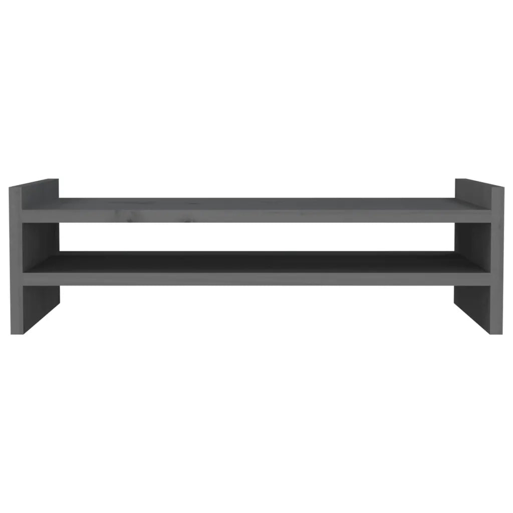 Supporto per Monitor Grigio 50x27x15 cm Legno Massello di Pino 814021