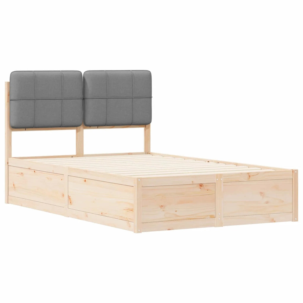 Letto con Testiera Rivestita Grigio chiaro 120 x 190 cm 3405542