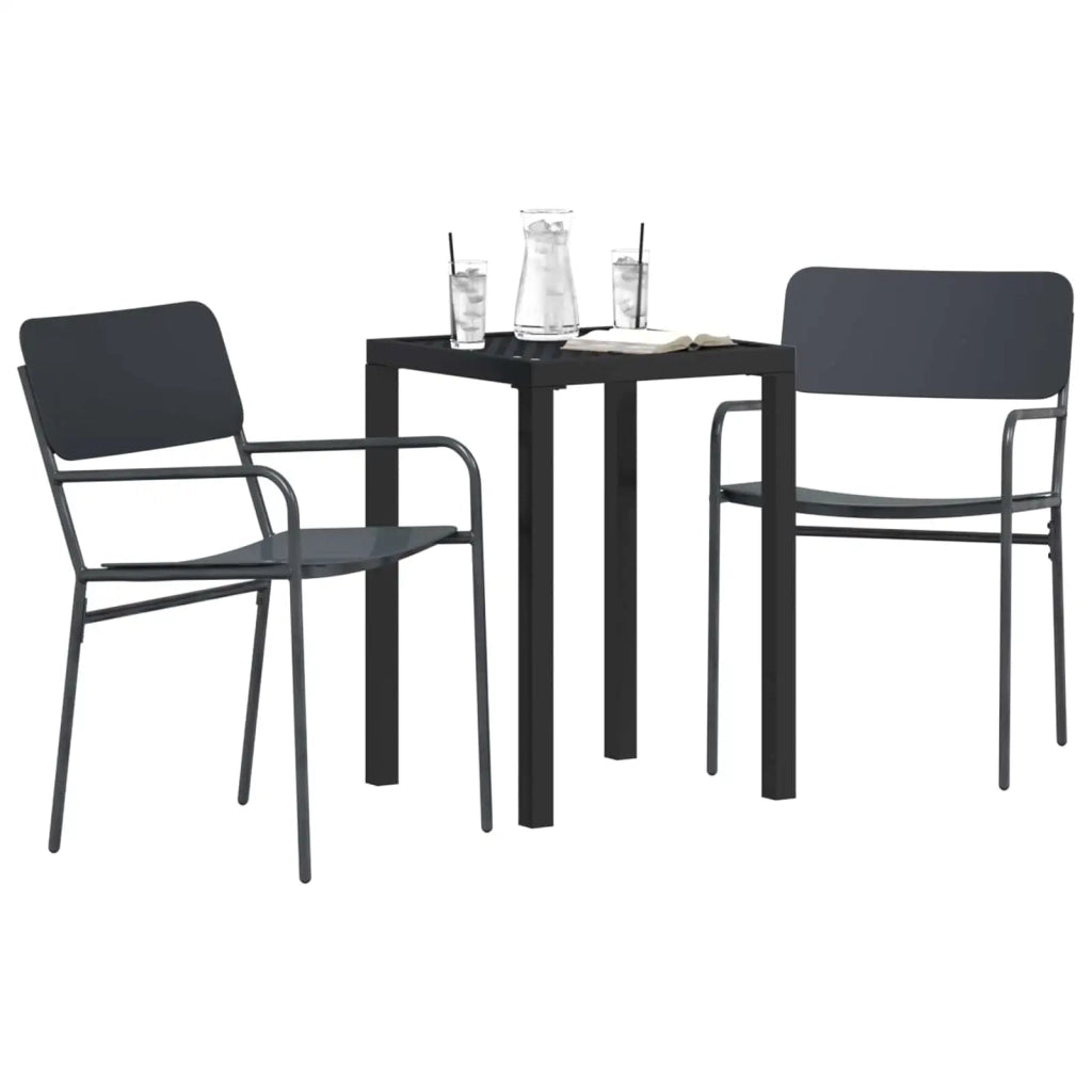 Set Mobili da Esterno 3 pz Antracite Acciaio 3422866