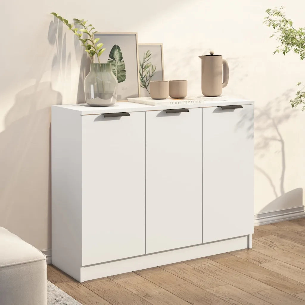 Credenza | Madia | Buffet da pranzo | Armadio da pranzo Bianca 90,5x30x70 cm in Legno Multistrato