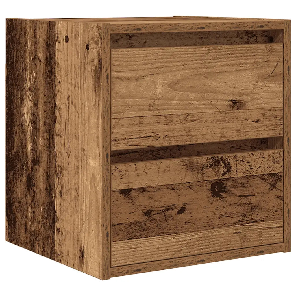 Comodini a Muro 2 pz Legno Antico 38x34x40 cm 861262