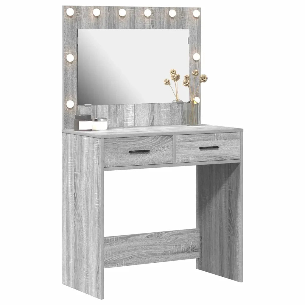 Tavolo da Trucco con cassetto Grigio Sonoma 78,5 x 41 x 135 cm 865033