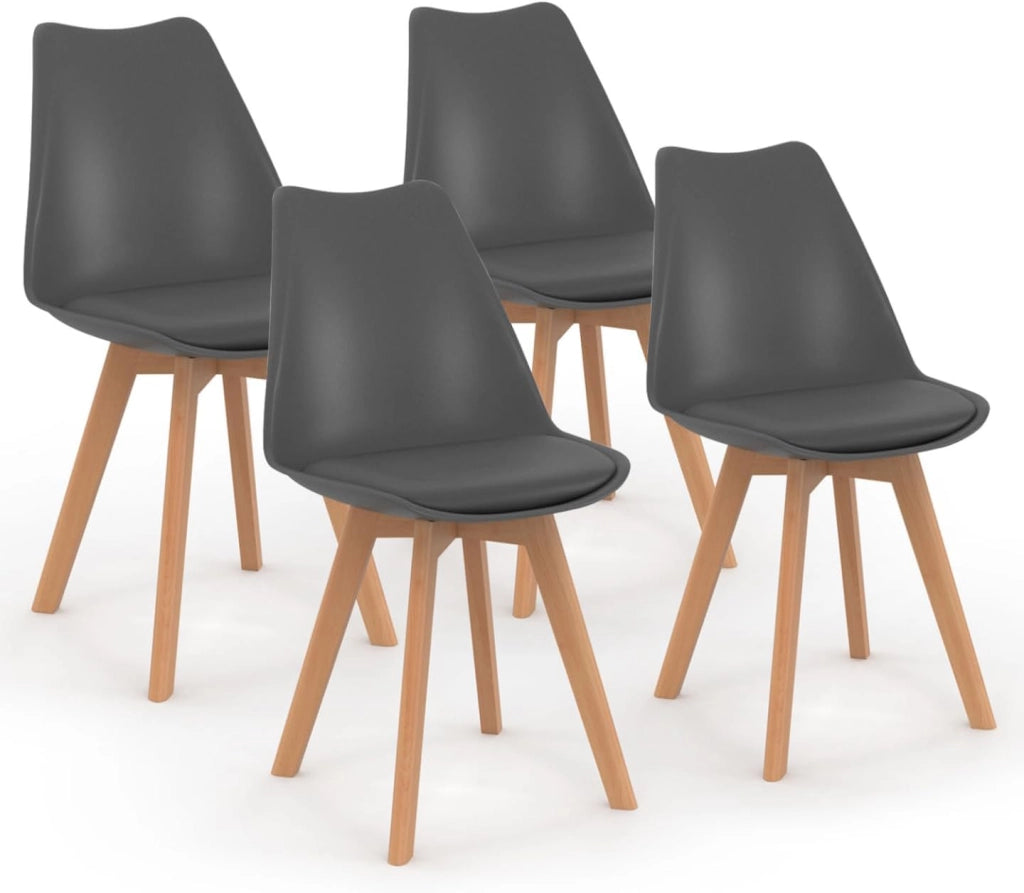 Set di 4 sedie da pranzo grigio scuro SARA