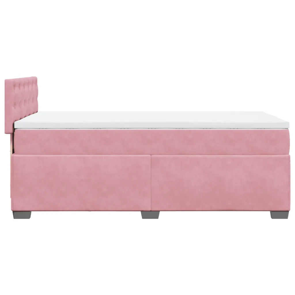 Giroletto a Molle con Materasso Rosa 90x200 cm in Velluto 3286215