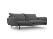 Cosmopolitan Design - Divano "Vienna" 4 posti in tessuto strutturato grigio scuro 