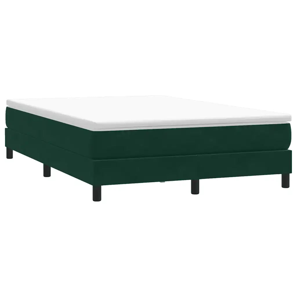 Giroletto a Molle con Materasso Verde Scuro 160x220 cm Velluto