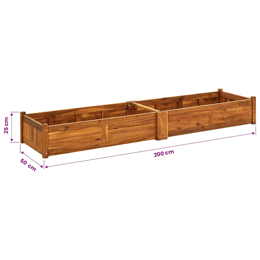 Letto Rialzato da Giardino in Legno di Acacia 200x50x25 cm 42568