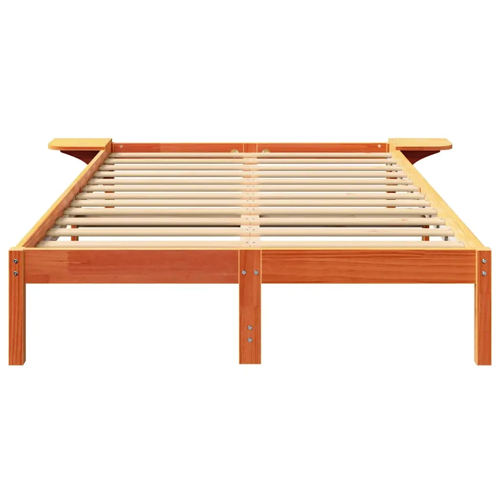 Struttura del letto Marrone cerato 140 x 190 cm Pino massello 873195