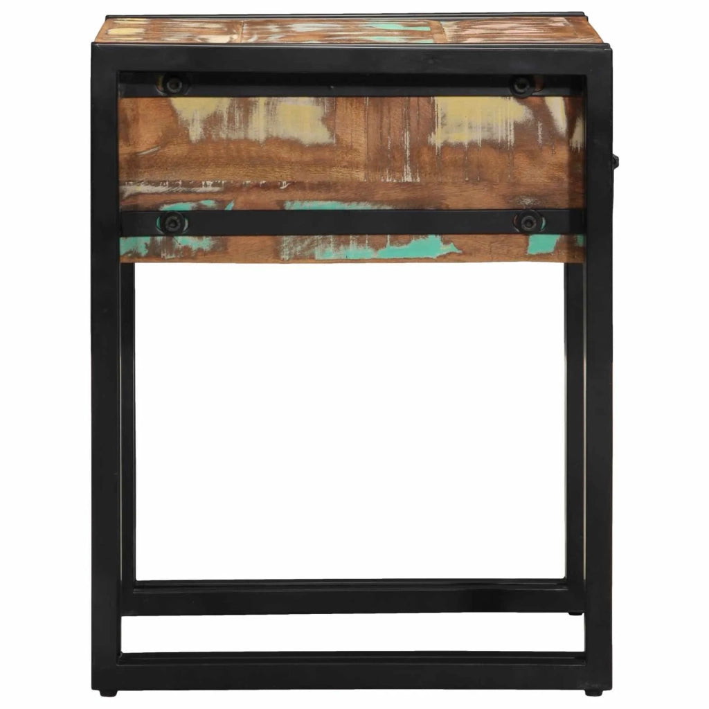 Tavolino con cassetto 40 x 40 x 50 cm Legno Recuperato Massello 4016713