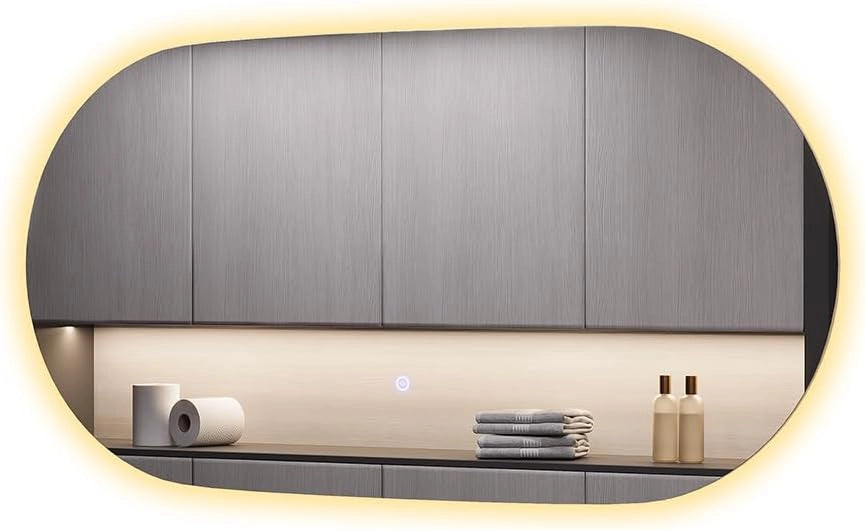 Specchio bagno Miral, Vetro, 100 x 50 cm con retroilluminazione, per montaggio a parete con illuminazione LED integrata