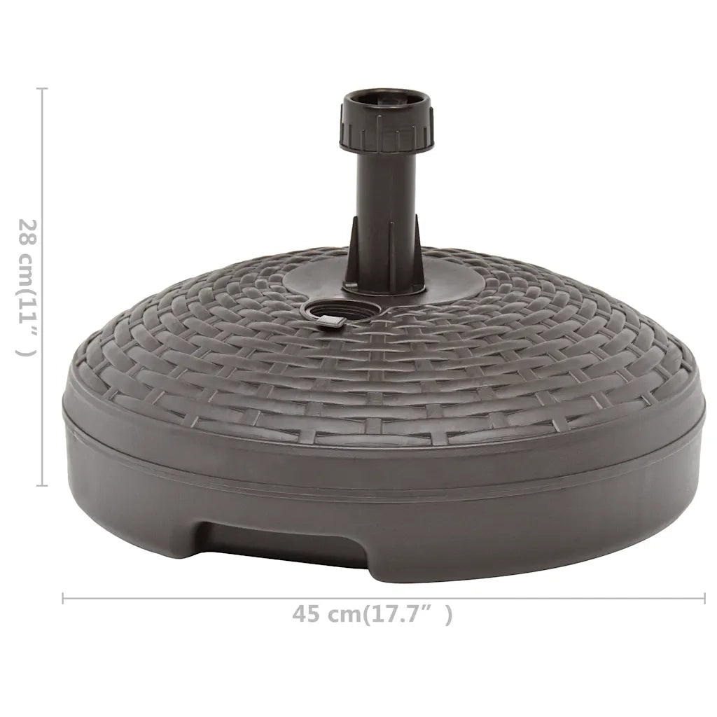 Base Ombrellone per Sabbia/Acqua 20L Marrone Rattan in Plastica CFW5023316