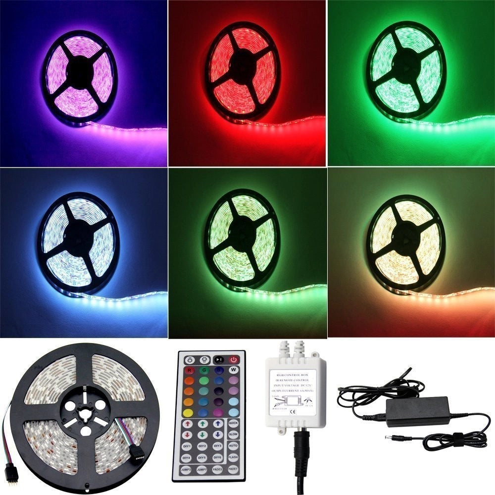 Trade Shop - Strip Led Striscia Multicolor Rgb Da 5 Metri Bobina Smd 5050 Impermeabile 12v -