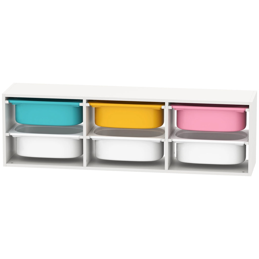 Libreria per Bambini con 6 Contenitori ¨C zephmum ¨C Legno, Multicolore, 80x30x40 cm