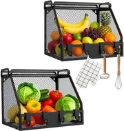 Contenitore a cassetti in metallo con coperchio - Riutilizzabile - Stivabile - Ventilato - Adatto per verdure e frutta