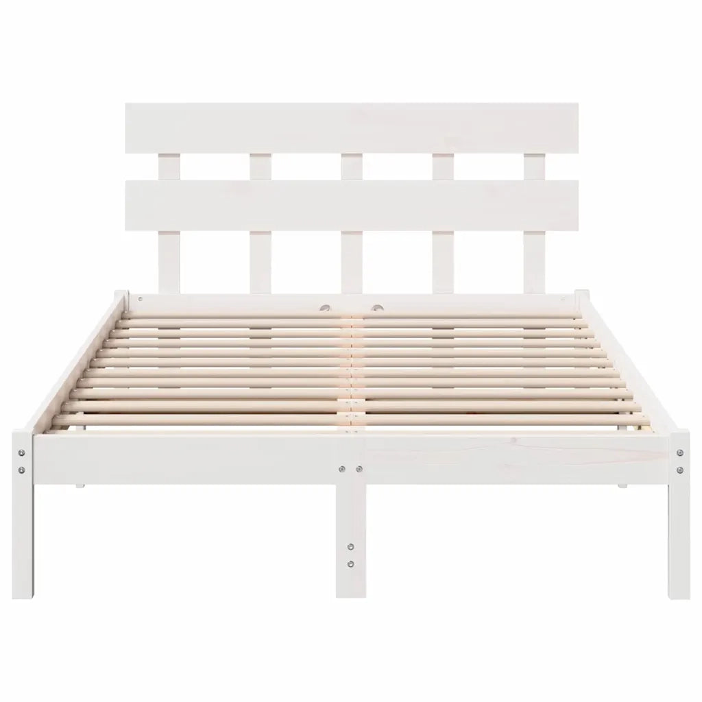 Struttura del letto Bianco 140 x 190 cm Legno massello di pino 872171