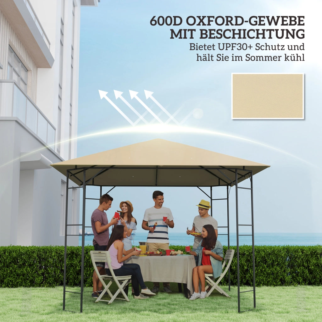 Tetto di ricambio per gazebo 3x3m ¨C Xylo ¨C beige, impermeabile UPF30+, Oxford 370g/m2