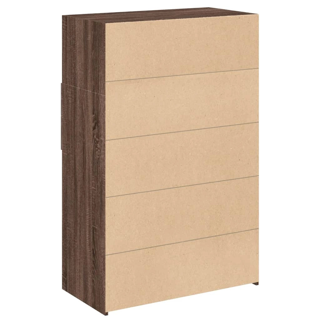 Buffet credenza cassettiera mobiletto mobile contenitore organizer cucina soggiorno salotto alto 80 x 42,5 x 124 cm legno ingegnerizzato marrone 02_0033929