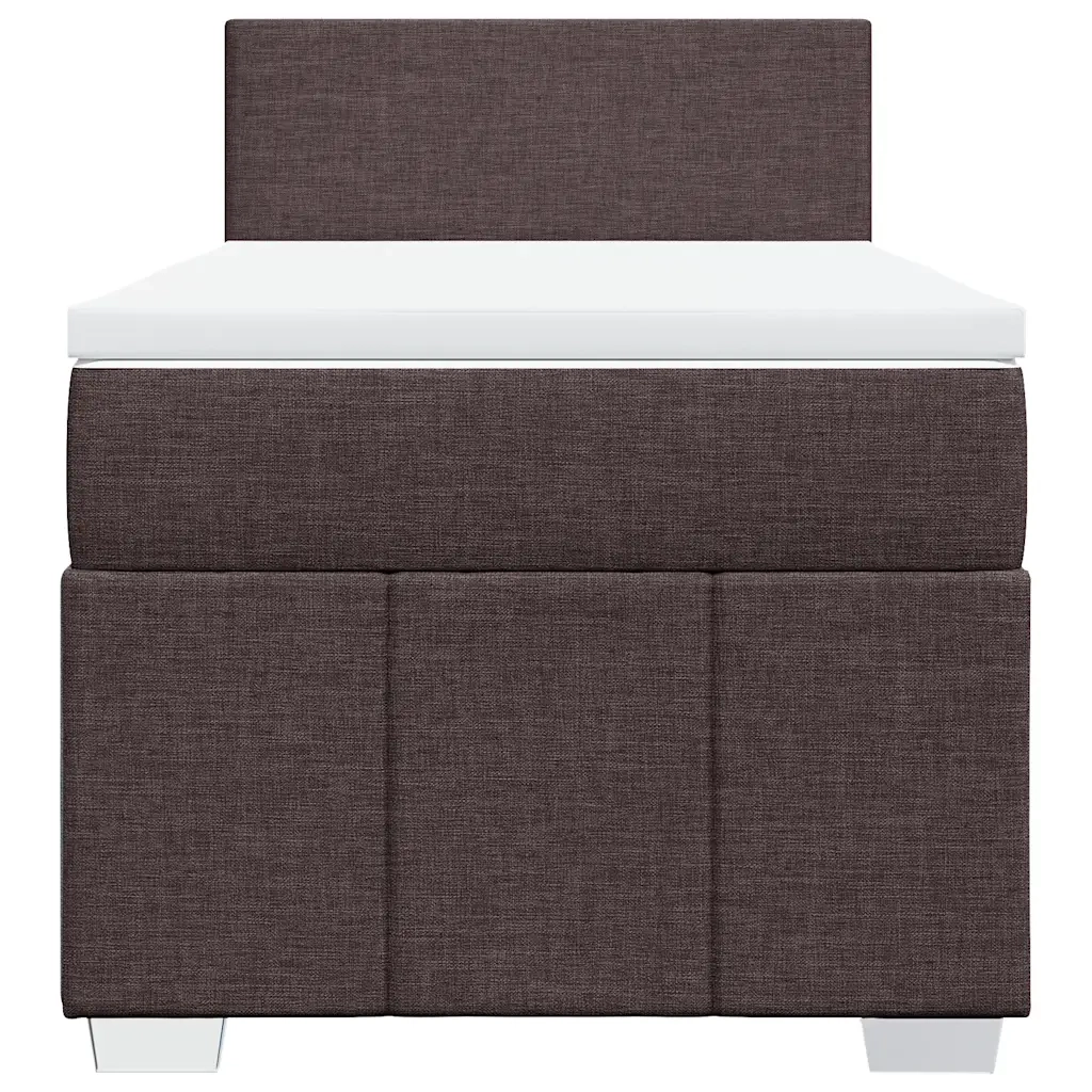Giroletto a Molle con Materasso Marrone Scuro 90x200 cm Tessuto
