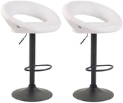 Set di 2 sgabelli da bar Olinda in finta pelle bianco,nero