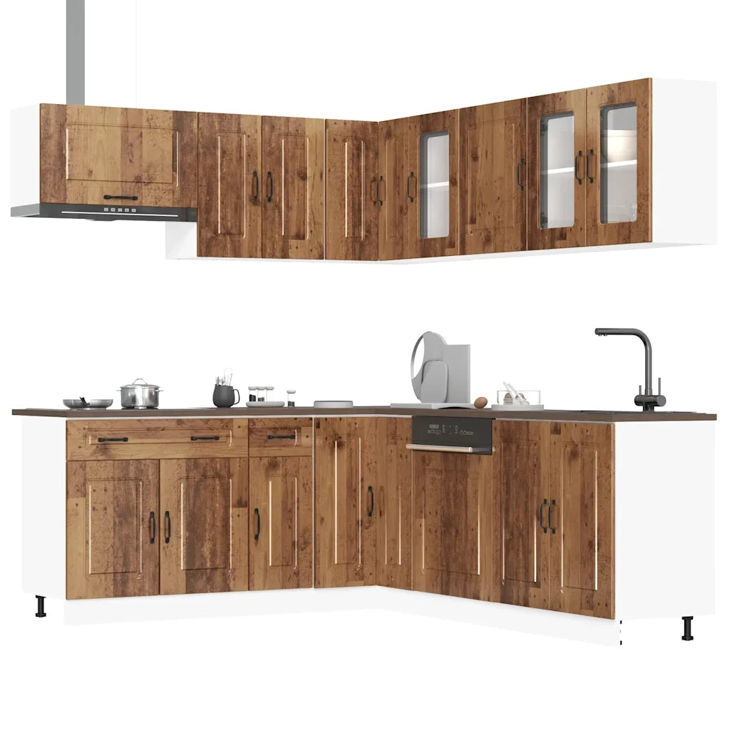 Set Mobili da Cucina 11 pz Kalmar Legno Vecchio in Truciolato 3314919