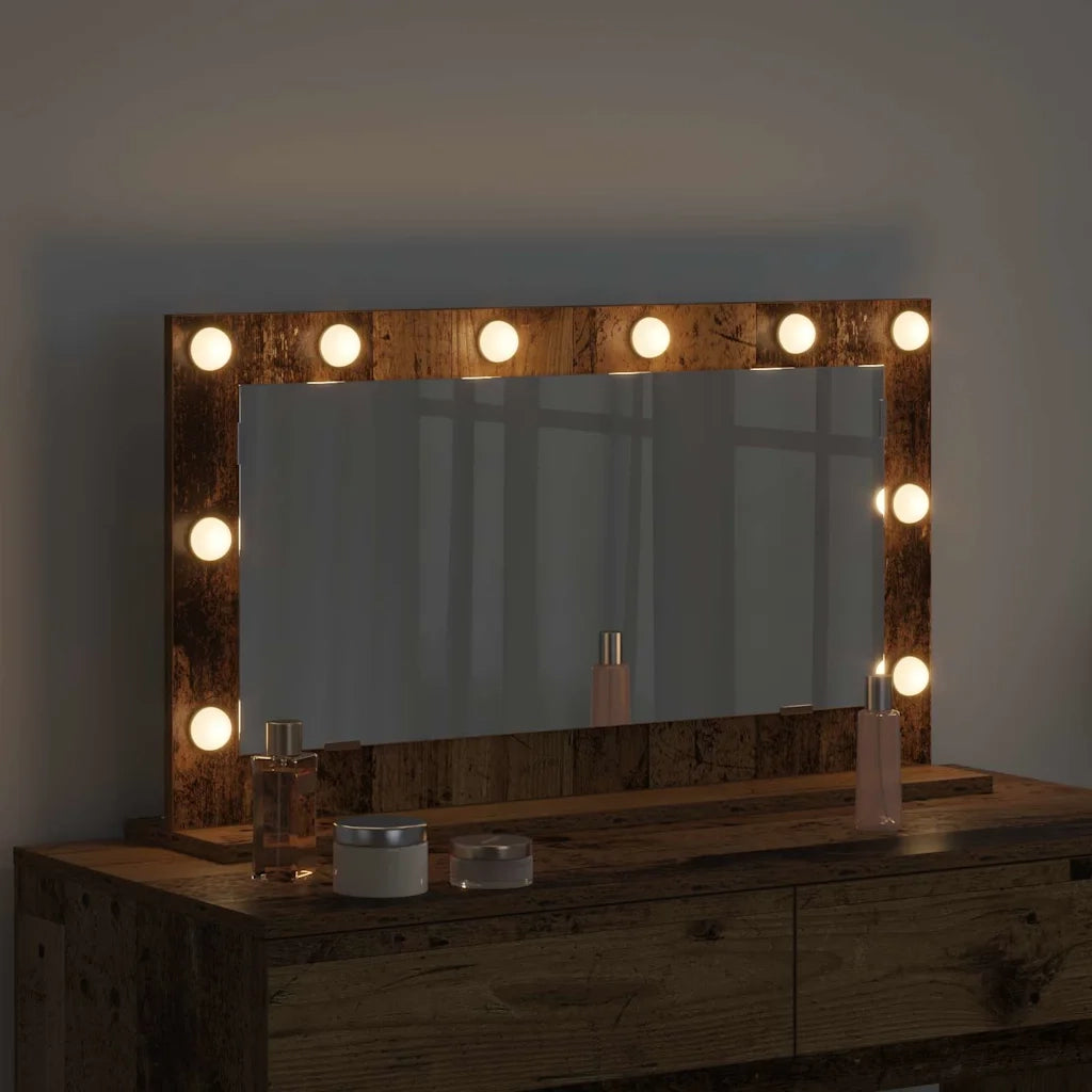 Specchio da Vanità Rettangolare Legno vecchio 80 x 45 x 18 cm 868323