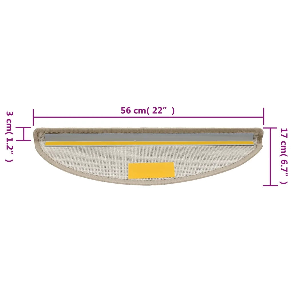 Tappetini per scale 15 pz 56x17x3 cm Talpa Semicircolari 133882
