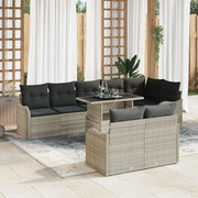 Set di relax con cuscino 9 pcs Grigio chiaro Poly Rattan 3348488