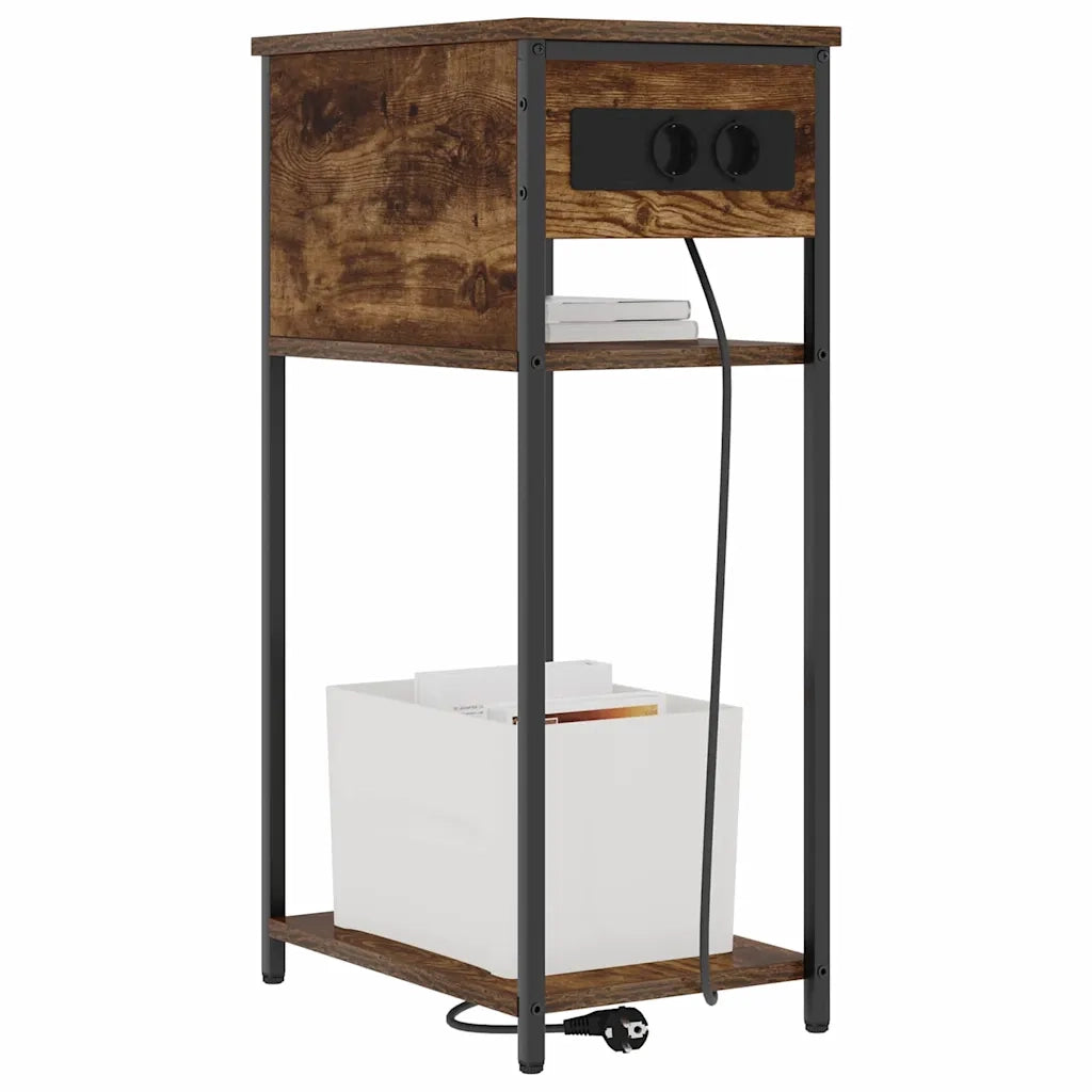 vidaXL Armadio da Notte Rovere fumo 28.1 x 40.9 x 75 cm