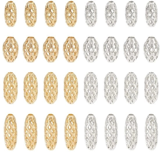 Cordoni per gioielli - 80 pezzi - Cordoni ovale - Rettificati - Filigrana - 8 ~ 11 mm - Cordoni per accessori