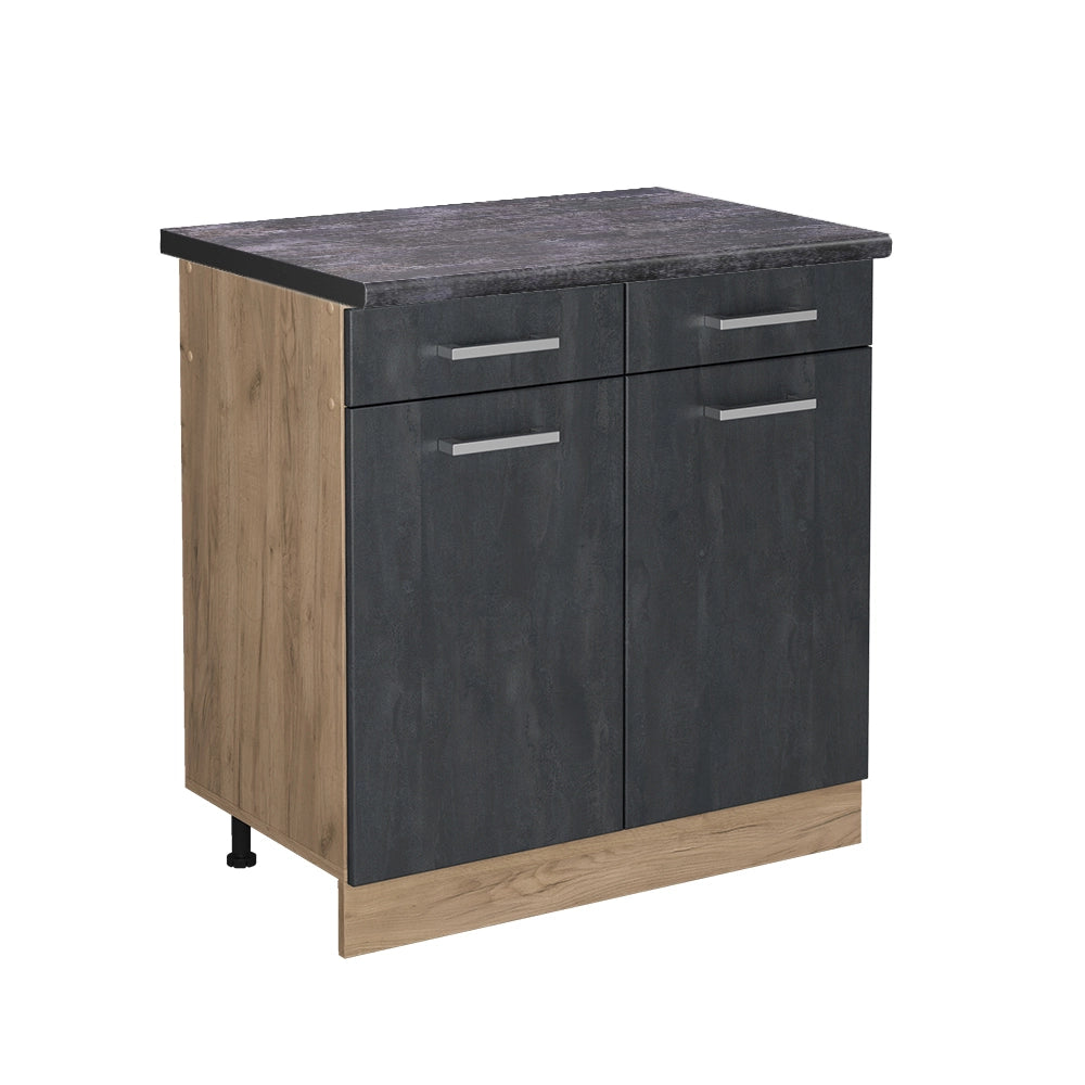 Vicco Mobiletto base per cucina Calcestruzzo nero 80 cm PL Antracite