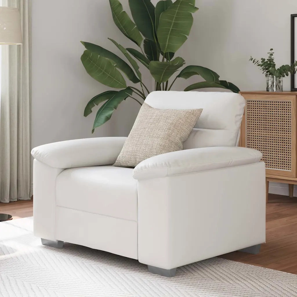 Divano Sedia-Poltrona Bianca 100x81x84 cm in Similpelle