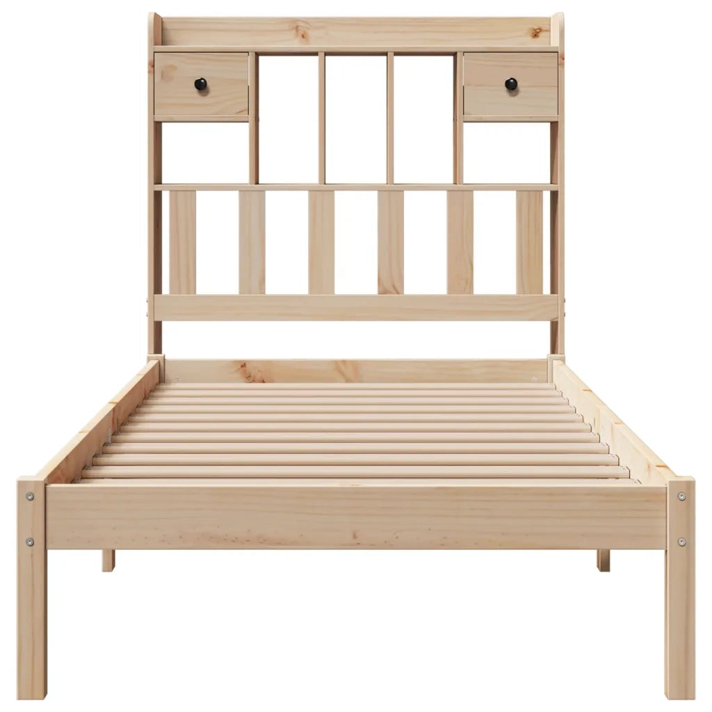 Giroletto con Libreria senza Materasso 75x190 cm in Legno Pino