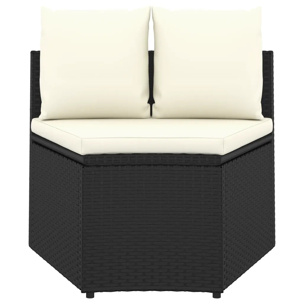 Set Divani da Giardino 2 pz con Cuscini in Polyrattan Nero 310464