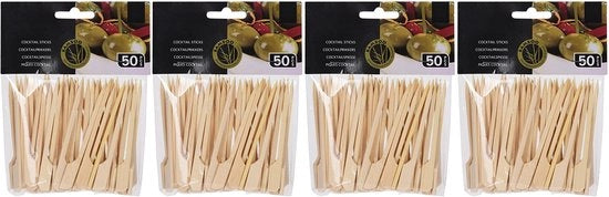 Spiedini in legno 100% bambù - Robusto/Stabile - Adatto per grigliate/Cocktails - Finger food/Carni - Adatto per fondue - Manico piatto per miglior grip - Spiedini da griglia
