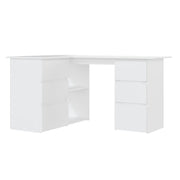 Scrivania tavolo postazione di lavoro mobile per computer scrivania angolare 145 x 100 x 76 cm legno ingegnerizzato bianco 02_0023666