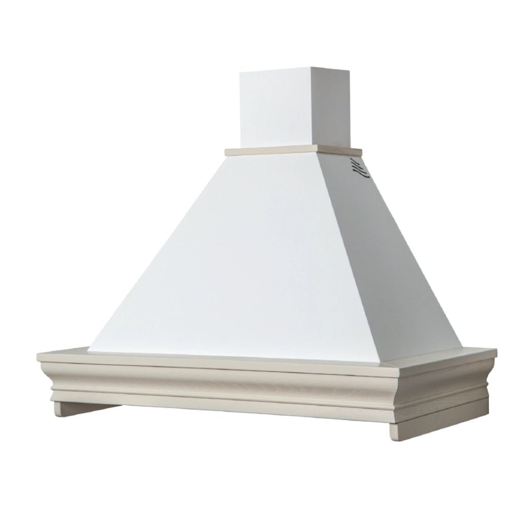 Cappa cucina rustica CLASSICA con cornice in legno Tortora cm 90