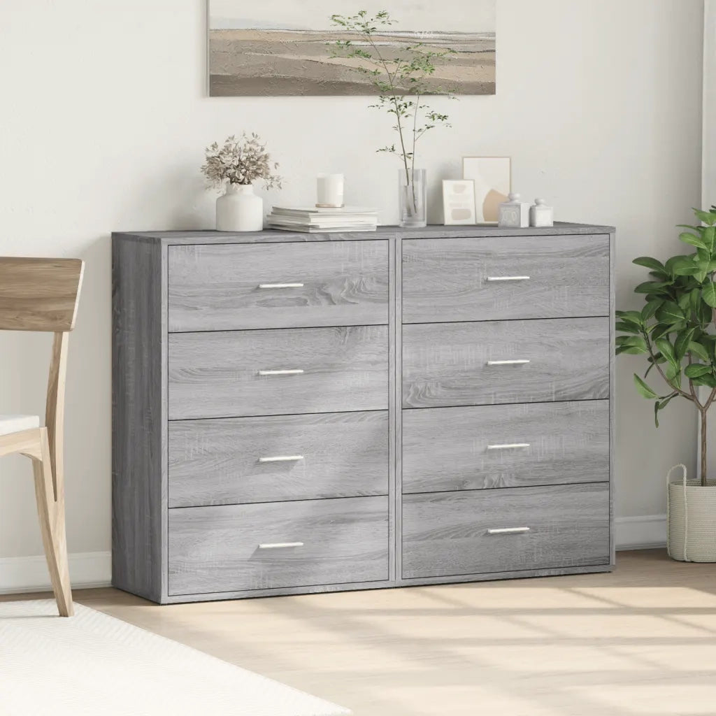 Credenze 2 pz | Madia | Buffet da pranzo | Armadio da pranzo Grigio Sonoma 60x31x84 cm in Legno Multistrato