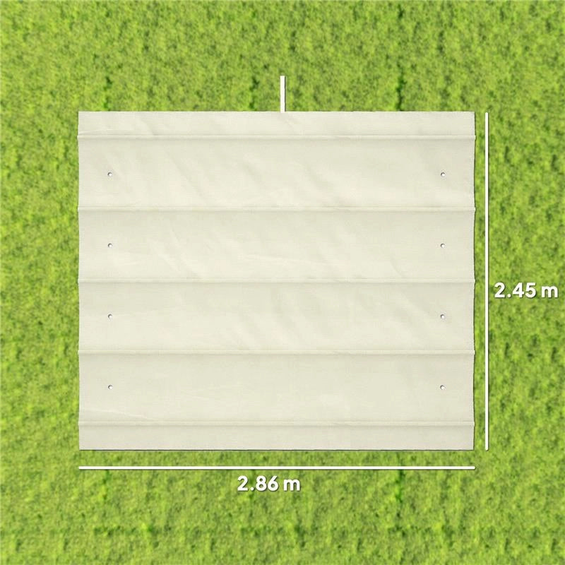 TELO PERGOLA PER ESTERNI ANTI UV IN POLIESTERE BIANCO CREMA CON 8 FORI DI DRENAGGIO, 286X245 CM