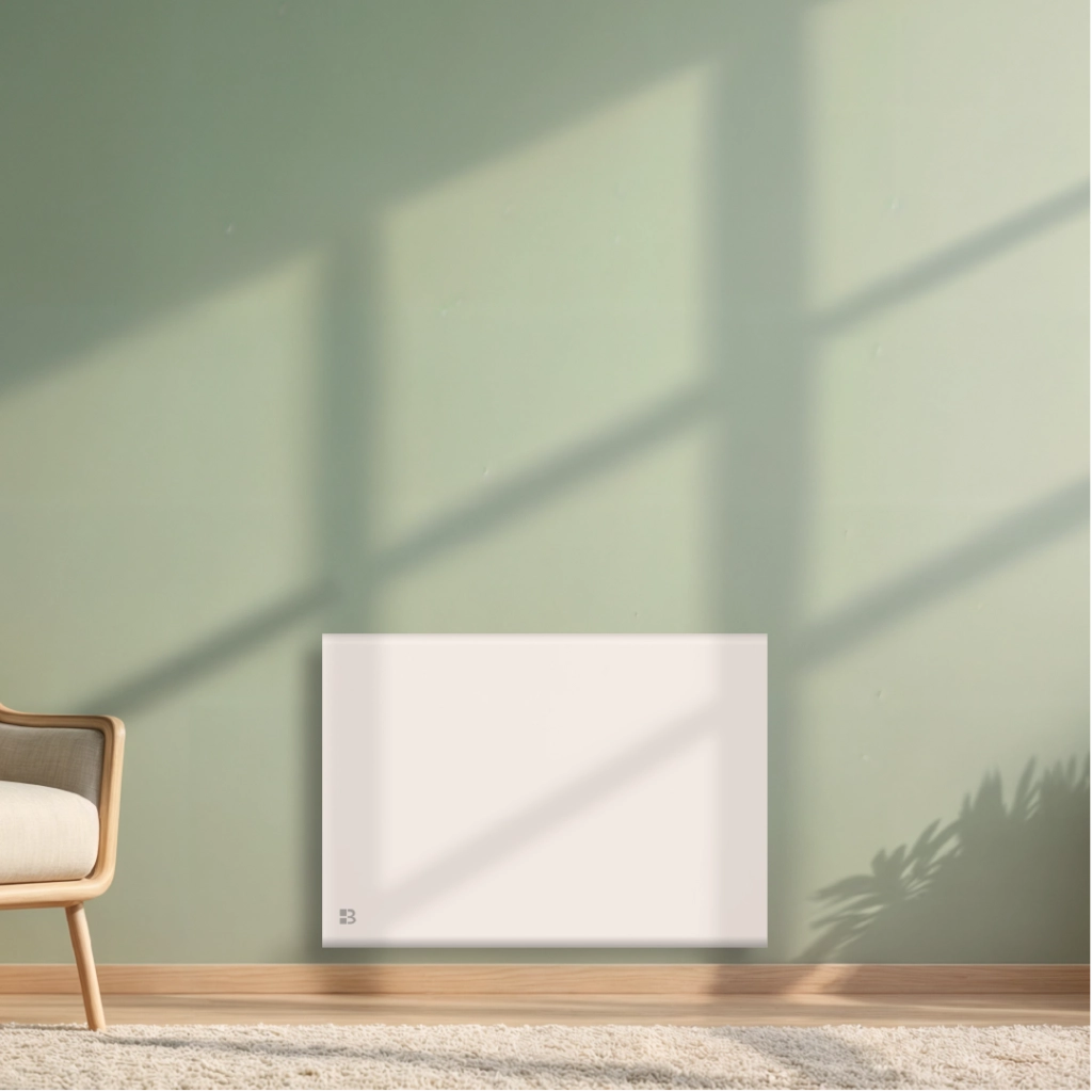 Radiatore elettrico fisso ad inerzia secca ghisa+film 1000W NEMESIS orizzontale bianco