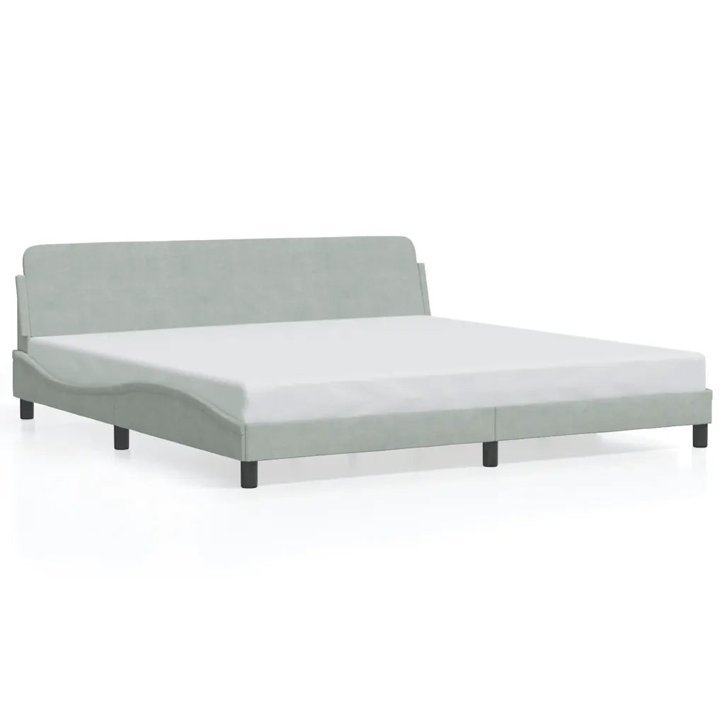 Giroletto senza Materasso Grigio Chiaro 200x200 cm Velluto