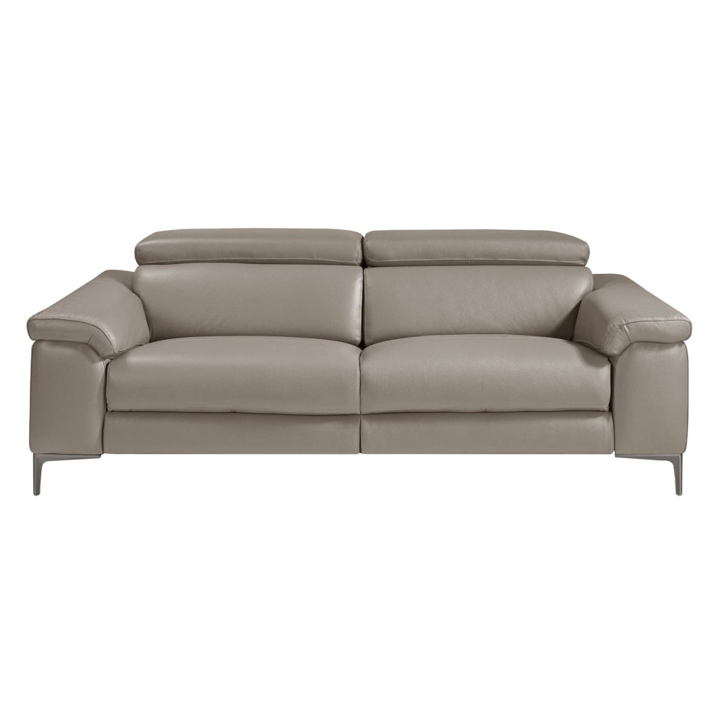 Divano relax a 3 posti in pelle grigio scuro