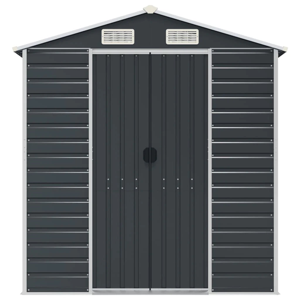 Casetta da giardino cabina ripostiglio casetta da esterno robusta casetta per attrezzi 191 x 130 x 198 cm acciaio zincato antracite 02_0022183