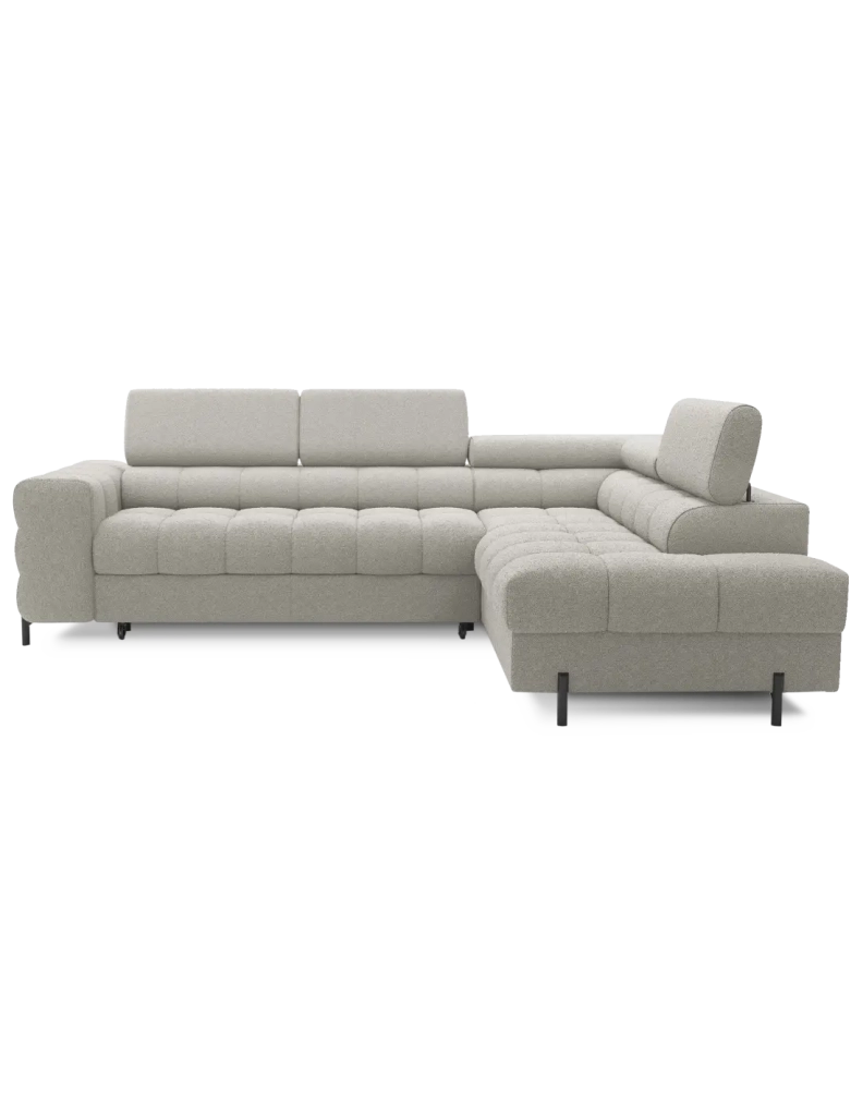 Divano angolare destro convertibile Beige 5 posti FERRUM con chaise longue 276x93x200cm